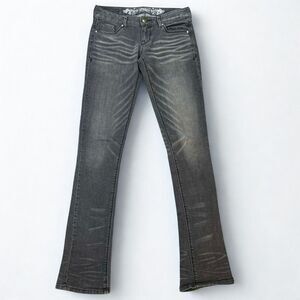 Express Jeans Women 0 Stella Low Rise Bootcut Black Stretch Denim Whiskered